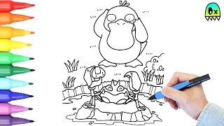 Pokemon Coloring Pages Psyduck and Kingler Colouring book fun