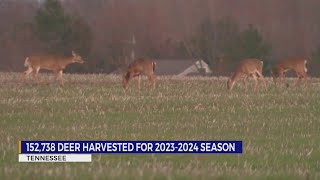 150K+ deer harvested in TN for 2023-2024 season. These counties ranked top 10