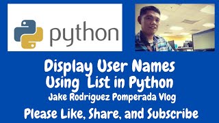 Display User Names Using List in Python