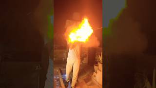 😱🔥OMG! FIRE BREATH with CORNSTARCH #experiment #shorts #fire #dangerous #challenge #amazing