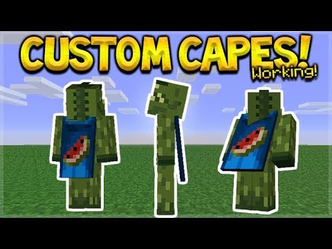 NEW HOW TO USE CUSTOM CAPES IN MCPE - Minecraft Pocket Edition Custom Capes on YOUR Skin Tutorial NEW HOW TO USE CUSTOM CAPES IN MCPE - Minecraft Pocket Edition Custom Capes on YOUR Skin Tutorial
