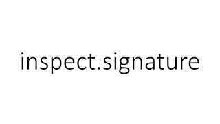 inspect.signature in Python