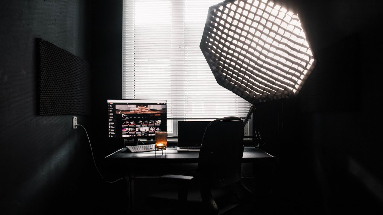 YOUTUBE Studio SETUP At Home | MY Minimalistic BLACK Desk Setup 2021 ...