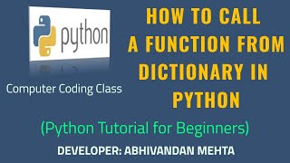 How to Call a Function Inside a Dictionary in Python | How to Call Function from Dictionary Python