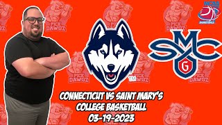 UConn vs Saint Mary's 3/19/23 College Basketball Free Pick CBB Betting Tips