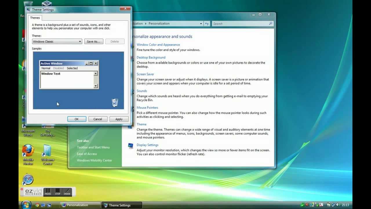 How To Make Windows Vista Look Like Windows 95,98 - YouTube