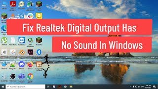 Fix Realtek Digital Output Has No Sound