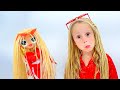 Nastya Cuts Her Clothes And Dresses Like A Doll - Video Series For Kids