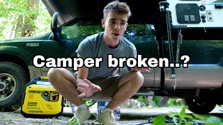 Water flooded everywhere… I didn’t expect this to happen out here. I hope my camper is okay