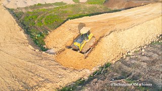 Wow! Land Road Fill Up Complete Connect 100% Processing By SHANTUI Dozer \u0026 Power Dump Trucks Loading