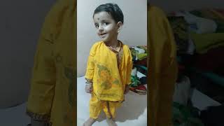 today dandiya has yellow colour,💛 so my brother is wearing yellow colour #trend#