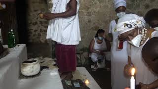 Libations in the Male Dungeons at Cape Coast African Holocaust Dungeons - Ghana Dec 2020 Tour