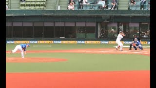 横浜DeNAベイスターズ2軍　8回裏　福地元春投手の投球風景20180426メットライフドーム