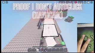 proof I don't autoclick (HANDCAM) - Roblox Bedwars