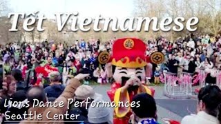 Tết Lion Dances in Seattle Center, Vietnamese Lunar New Year Celebration of Cat.