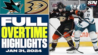 San Jose Sharks at Anaheim Ducks | FULL Overtime Highlights - January 31, 2024