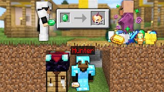 Minecraft Manhunt but with infinite blessed trading..