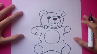 Como dibujar un oso de peluche paso a paso 6 | How to draw a teddy bear 6