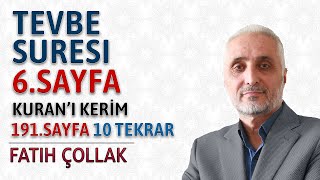 Tevbe suresi 6.sayfa dinle oku Fatih Çollak (Tevbe suresi 32 36 ayetler) Kuranı Kerim 191.sayfa