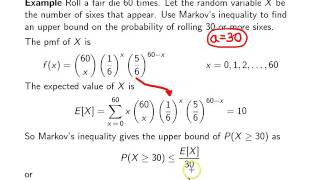 Markov's inequality -- Example 1