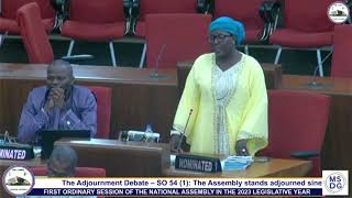 Hon. Fatoumata Jawara's contribution at the National Assembly sitting on Thursday.