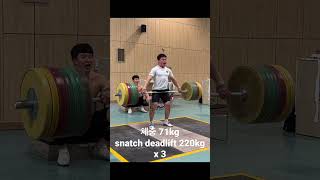 인상 끌기 220kg 3개해보기