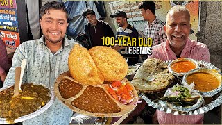 90/- Rs Delhi Street Food 😍 Bille Di Hatti Desi Ghee Chole Kulche Makhan Kachori Lady Selling Maggi