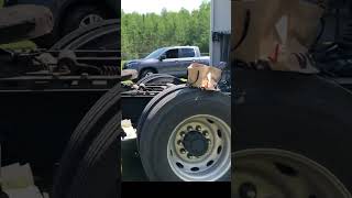 Wild trucker with mini bar alcohol in Semi