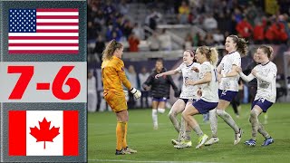 USA vs Canada FULL Highlights & Penalty Shoot-out | SheBelieves Cup 2024 Final | 4.9.2024
