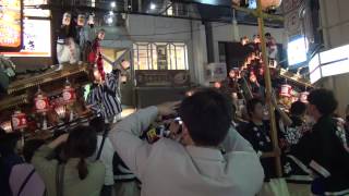 平成26年　鷺宮八幡神社祭礼　岡本八幡神社祭礼　宵宮　阪急岡本駅前　連合曳き　中野區　小路區　田邊區　岡本區　保久良神社祭礼　だんじり