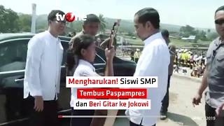 Mengharukan! Siswi SMP Tembus Paspampres dan Beri Gitar ke Jokowi