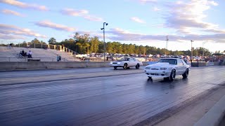 MOBY DICK SMALL BLOCK MUSTANG AND BIG BOMBA BIG BLOCK MONTE CARLO GRUDGE RACED ON MOTOR!