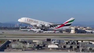 Emirates - EK 216 Super departing at LAX 25L - 2/25/2016 - A6-EON