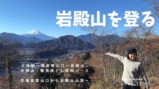 【山梨県】 岩殿山を登る　大月駅〜畑倉登山口〜岩殿山~天神山・稚児落とし周回コース　②畑倉登山口から岩殿山山頂へ１時間の急登の上に富士山