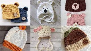 New Stylish warm funky crochet handmade caps for babies patterns