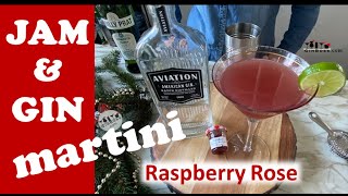 Aviation Gin Martini with  BONNE MAMAN Raspberry Rose JAM!  Advent Calander meet