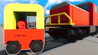 CAN A LITTLE TIKES STOP A TRAIN? - Brick Rigs Multiplayer Gameplay - Lego Train Crashes