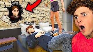 Staying OVERNIGHT In Little Brothers WALL Without Him KNOWING (GTA 5 RP)