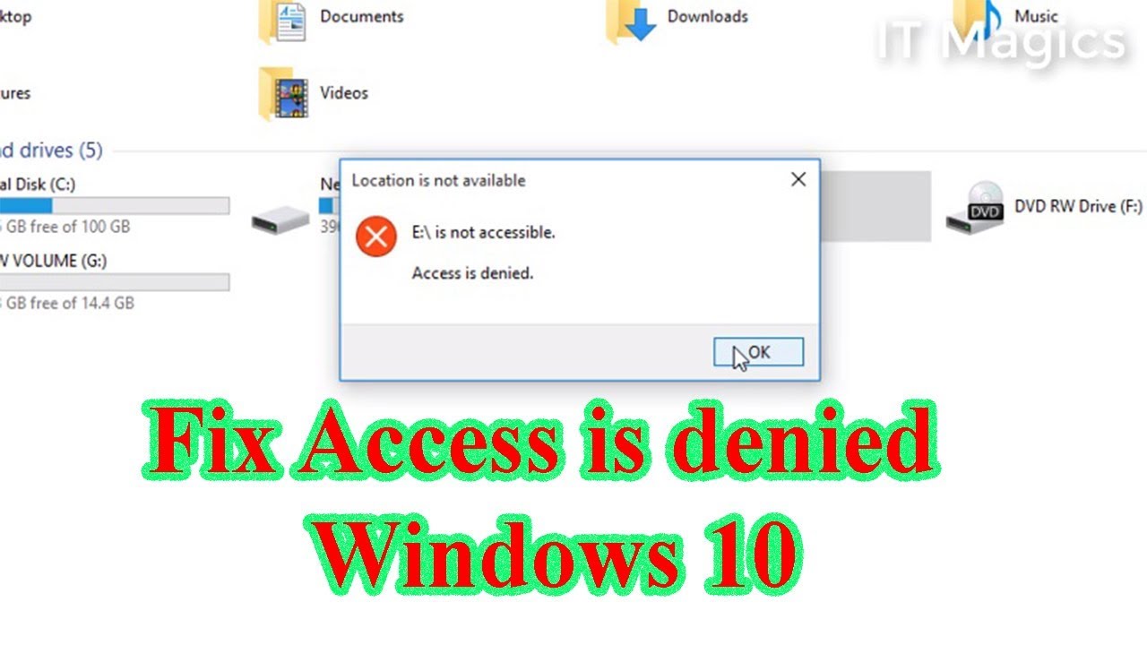 Access Is Denied In Windows 10 Fix Local Drive Is Not Accessible - YouTube