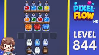 Pixel Flow Level 844 Solution Walkthrough