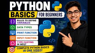 Learn Python Basics for Beginners | Variables, Data Types, Input Function & Print Function #python
