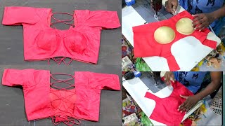 Designer blouse sila | Assamese back rossi designer ব্লাউজৰ চিলাই | back rossi লগাই কেনেকৈ চিলাই