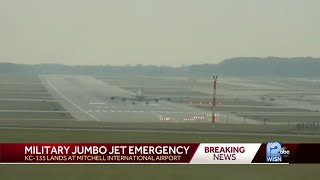 Large military plane makes emergency landing at Mitchell Airport