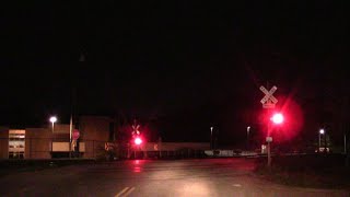 CSX M641 w/ CSX 30 and UP 8701 at Wabash Avenue #2 in Lafayette, Indiana