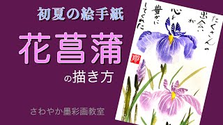 初夏の絵手紙「花菖蒲の描き方」