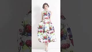 Spring Summer Fall Vintage Floral Print Crew Boat Neck Sleeveless Women Casual Party Long Dresses