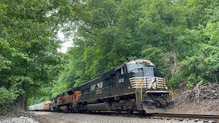 NS SD70ACC 1802 w/ BNSF Power + GP60 Leads 127 on 5/15/23