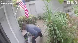 Man caught on camera taking boxes from Danville home