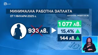 Окончателно: Минималната заплата става 1077 г. от 2025 г.