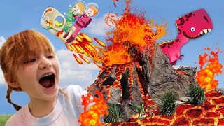 HOT LAVA Rescue Mission!!  Saving Baby Dino Eggs on pirate island! new Adleys PlaySpace App review